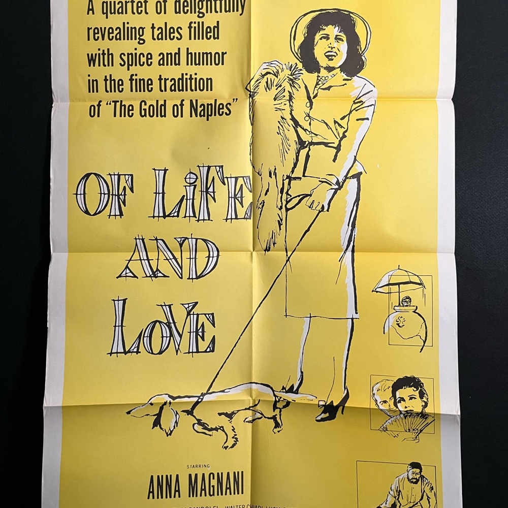 Of Life And Love 1954 One Sheet Movie Poster Anna Magnani, Dachshund, Dog